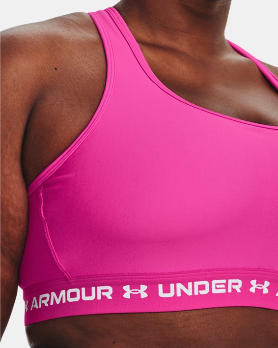 Brassière de sport Armour® Mid Crossback pour femme, Pink, pdpMainDesktop image number 3